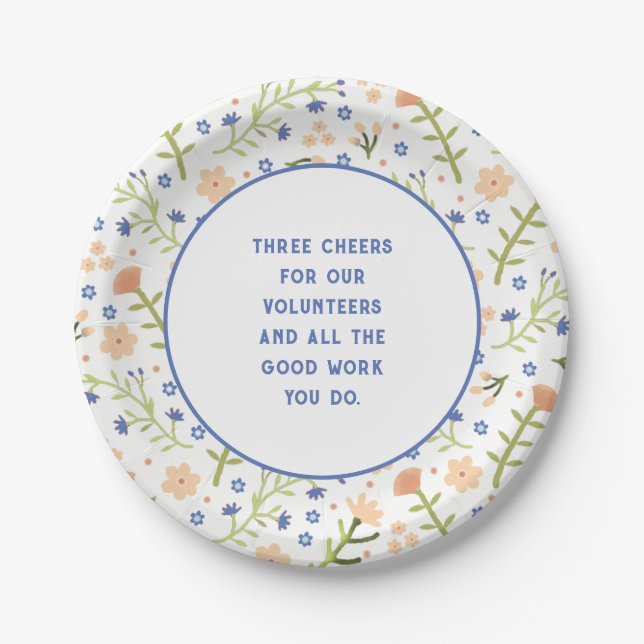 Volunteer Appreciation Paper Plates (Front)