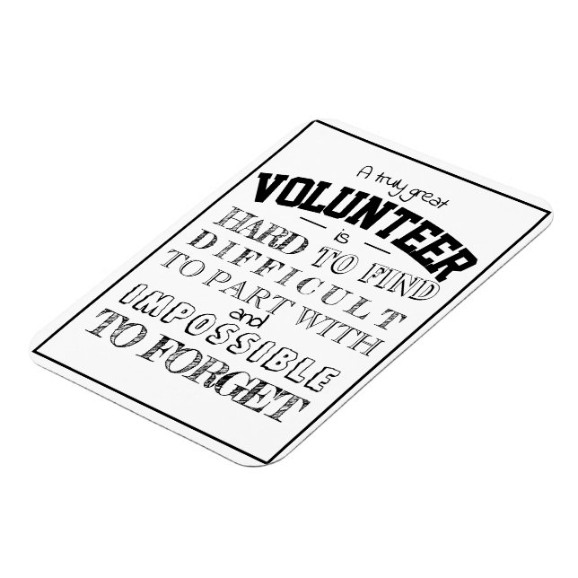 Volunteer Appreciation Thank you Gift script white Magnet (Left Side)