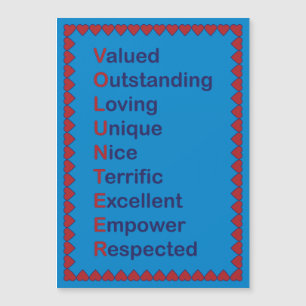 Volunteer Appreciation Thanks Hearts Red Blue Than