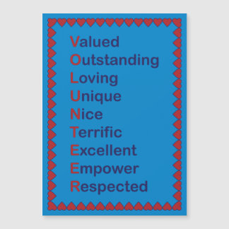 Volunteer Appreciation Thanks Hearts Red Blue Than