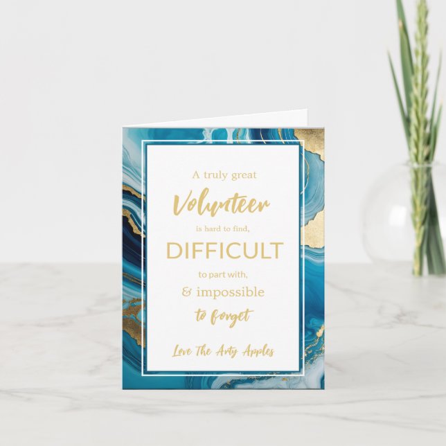 volunteer appreciation week blue gold card (Front)