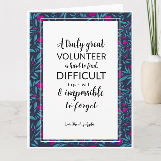 volunteer appreciation week  card (Front)