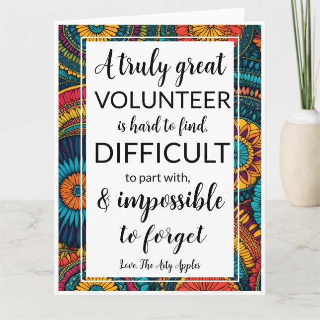 volunteer appreciation week  card (Front)