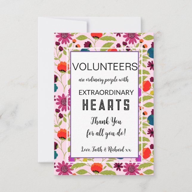 volunteer appreciation week pattern card (Front)