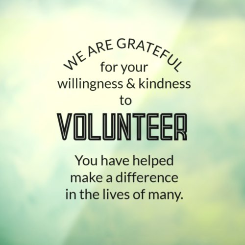 volunteer appreciation week sign thanks