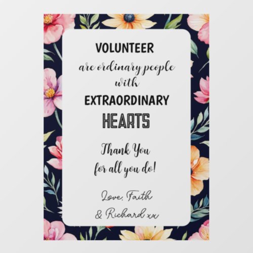 volunteer appreciation week sign thanks