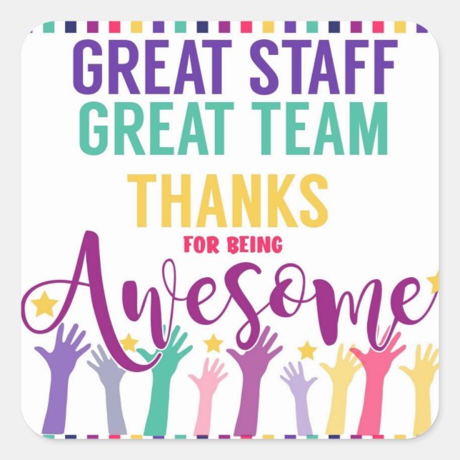 volunteer appreciation week thank you square sticker (Front)