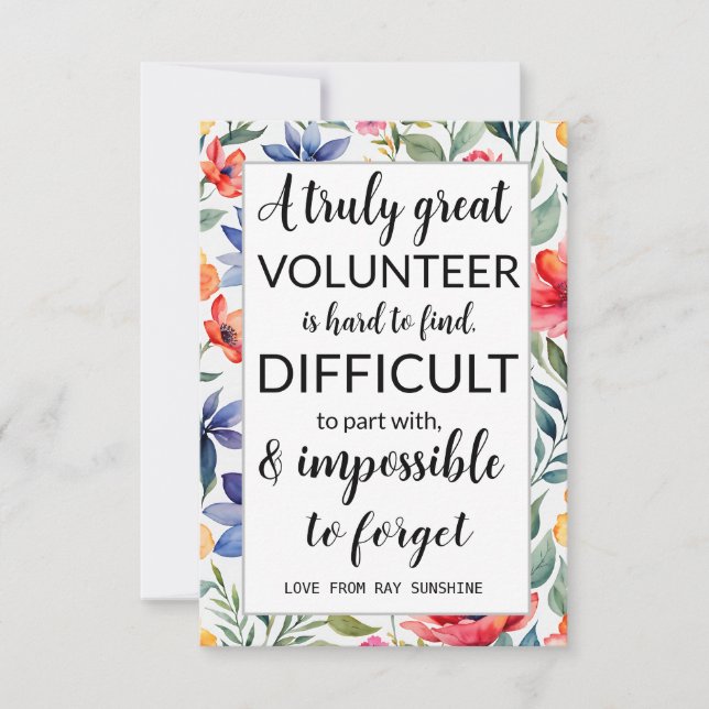 volunteer appreciation week tropical card (Front)