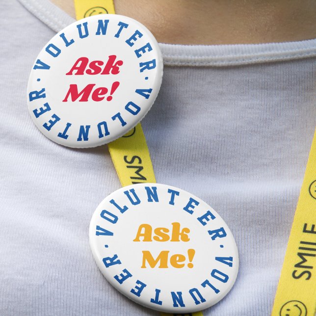 Volunteer Ask Me Event Crew Button (Creator Uploaded)