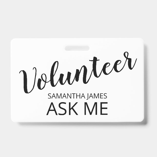 Volunteer Ask Me Name Badge (Front)