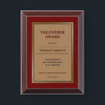 Volunteer Award Plaque<br><div class="desc">Award plaque in quiet harmonized colours to be used by NGOs for recognition of their volunteers achievements. It is designed for you by zigzagcolours on www.zazzle.com. Best buy</div>