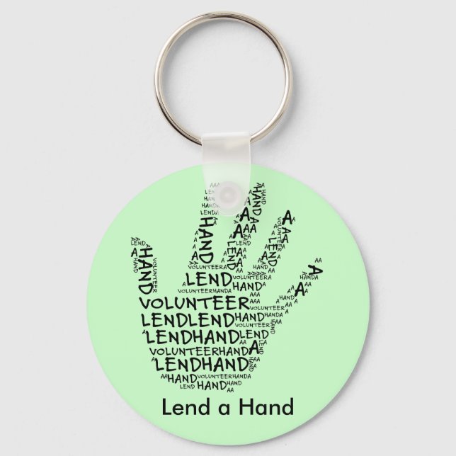Volunteer Awareness: Lend a Helping Hand Keychain (Front)