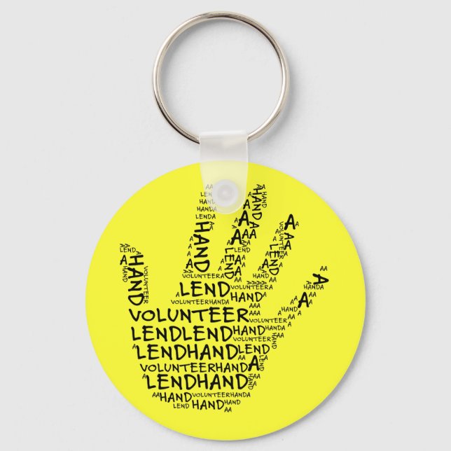 Volunteer Awareness: Lend a Helping Hand Keychain (Front)