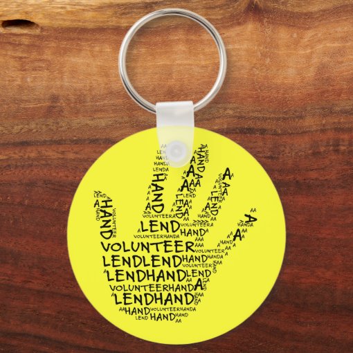 Volunteer Awareness: Lend a Helping Hand Keychain | Zazzle