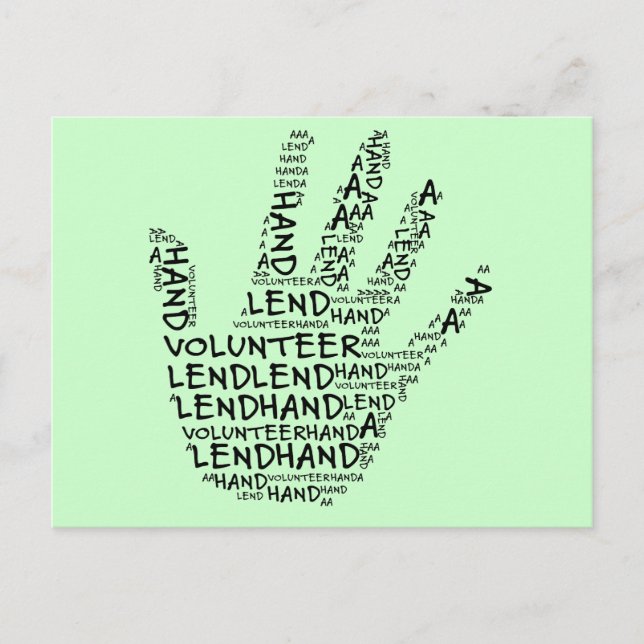 Volunteer Awareness: Lend a Helping Hand Postcard (Front)