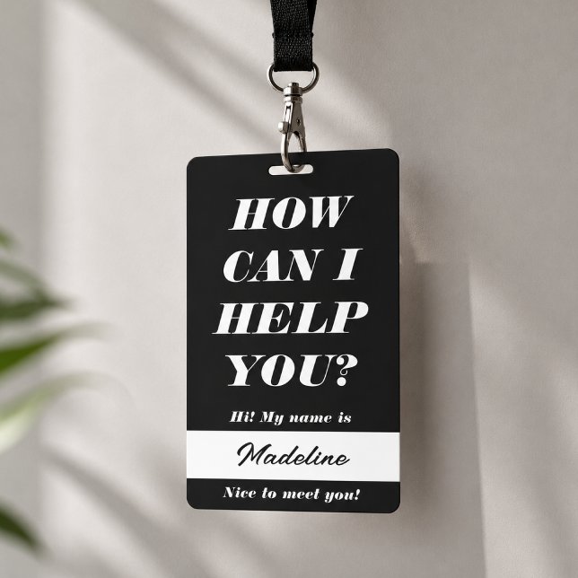 Volunteer Badge 3x5 | How Can I Help Name Badges (Custom name badged for your team of volunteers)
