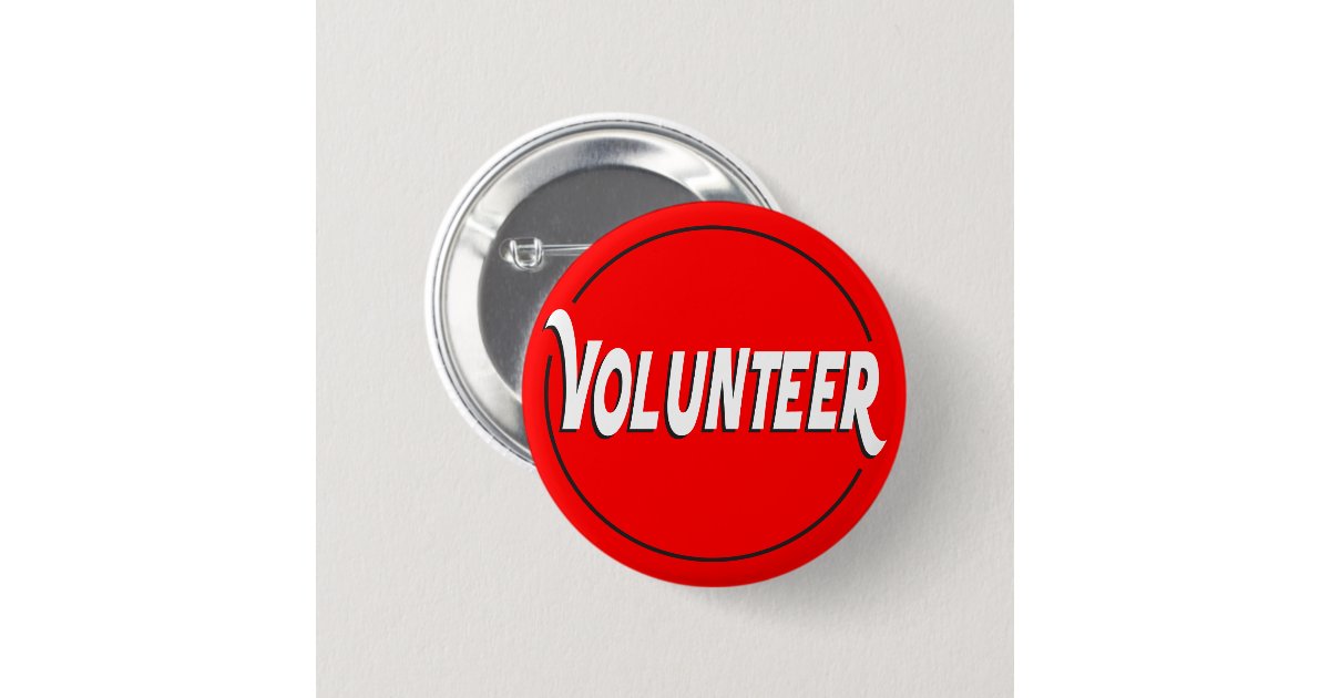 Volunteer Badge Custom Color Button | Zazzle