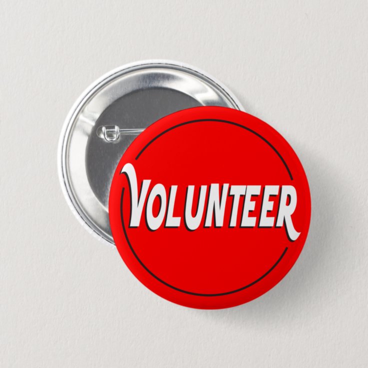 Volunteer Badge Custom Color Button | Zazzle