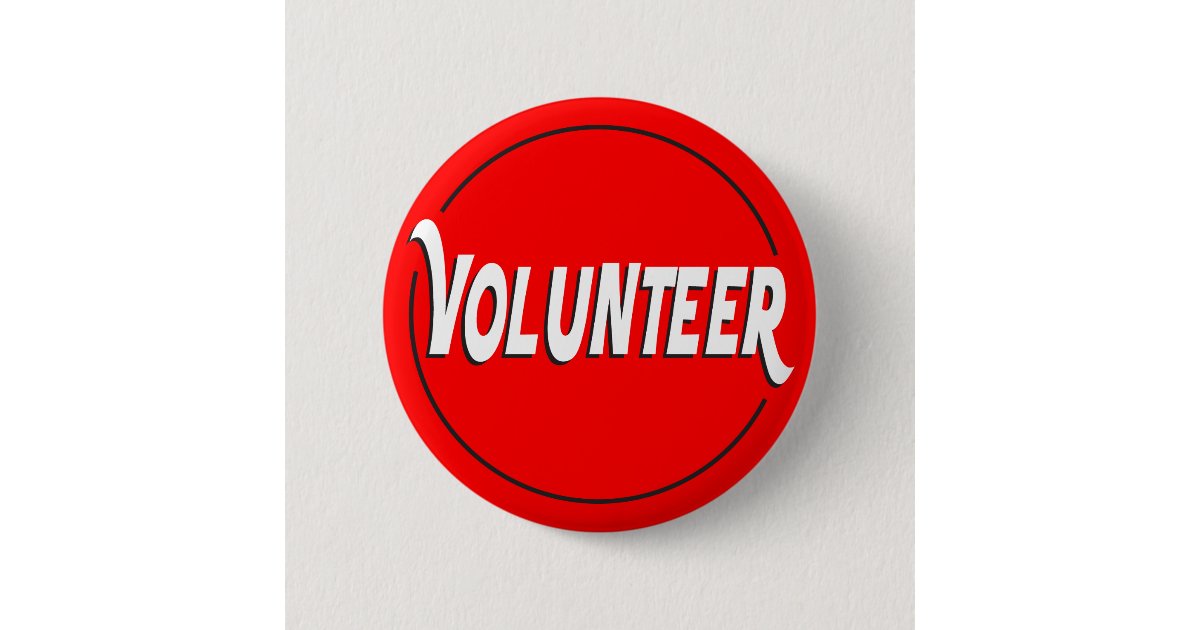 Volunteer Badge Custom Color Button | Zazzle.com