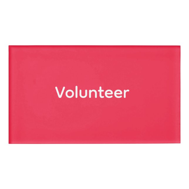 Volunteer Badge - Red (Front)