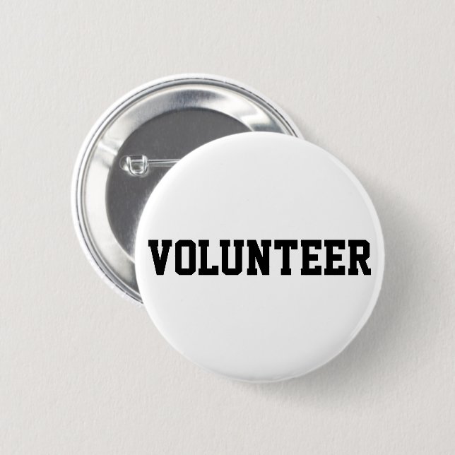 Volunteer Black and White Button (Front & Back)