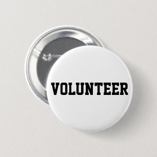 Volunteer Black and White Button