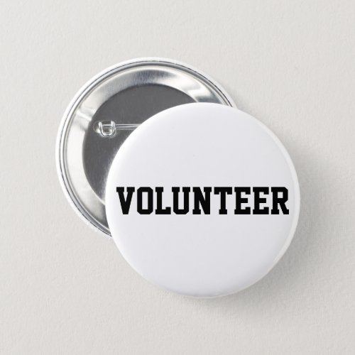 Volunteer Black and White Button
