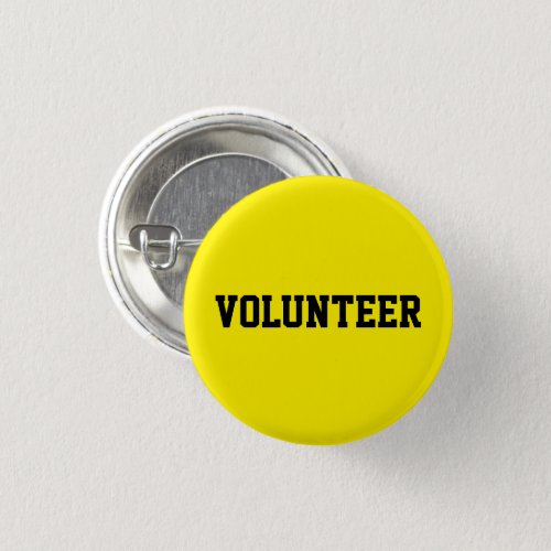 Volunteer Black and Yellow Badge Customized Mini Button