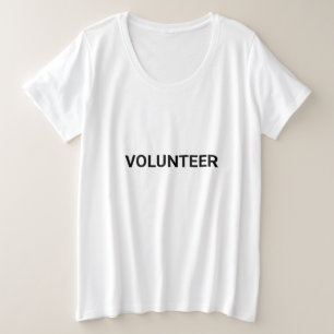 Volunteer black & white simple elegant modern plus size T-Shirt