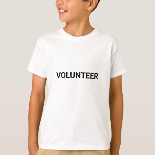 Volunteer black  white simple elegant modern T_Shirt