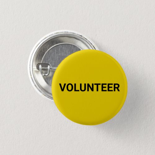 Volunteer black yellow simple elegant pin button