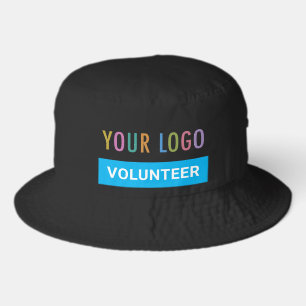 Volunteer Bucket Hat 100% Cotton Custom Logo Black