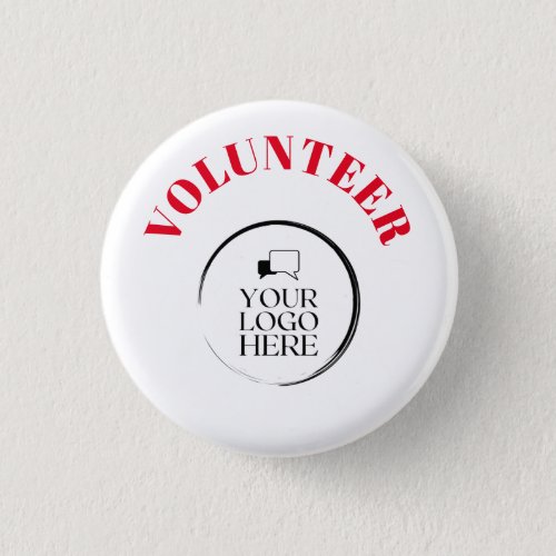 Volunteer Button Badge with Custom Logo
