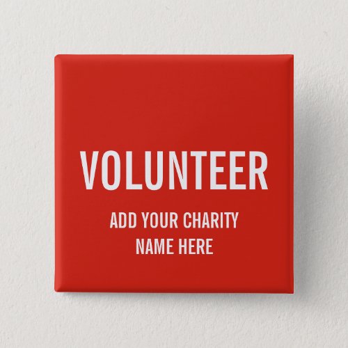 VOLUNTEER BUTTON PIN  RED