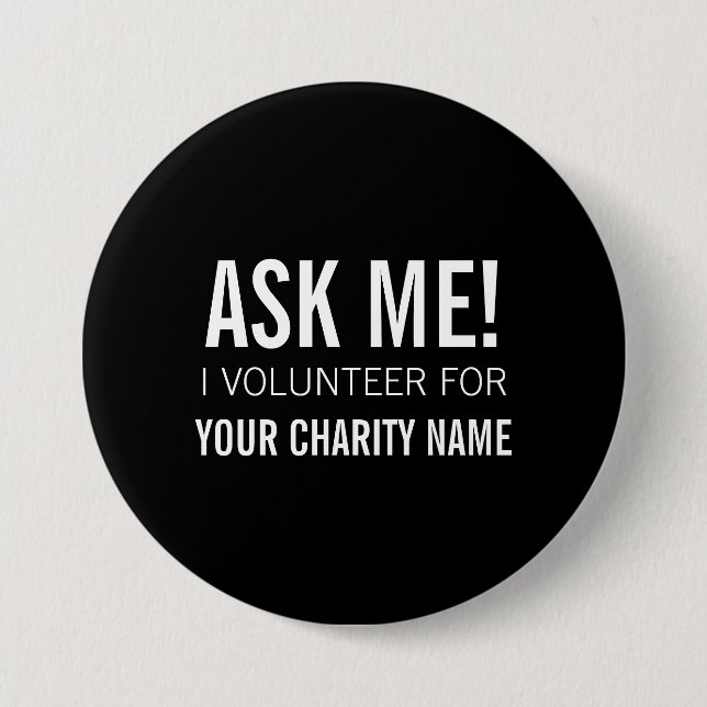 VOLUNTEER BUTTONS PINS | BLACK (Front)