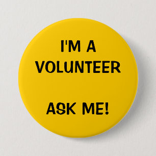 VOLUNTEER BUTTONS PINS YELLOW