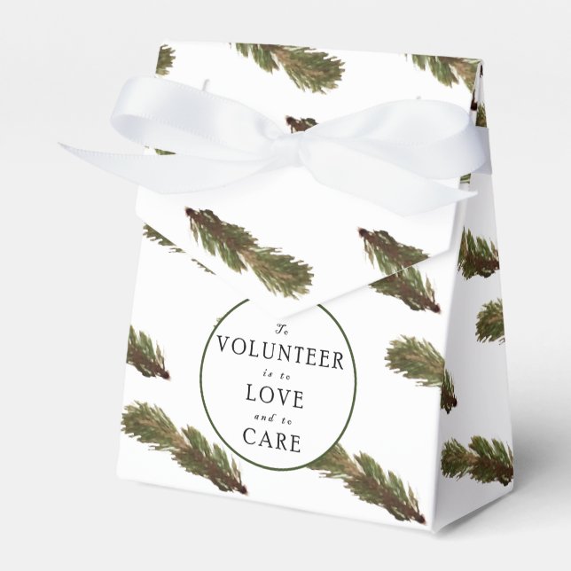 Volunteer Christmas Holiday Favor Box (Front Side)