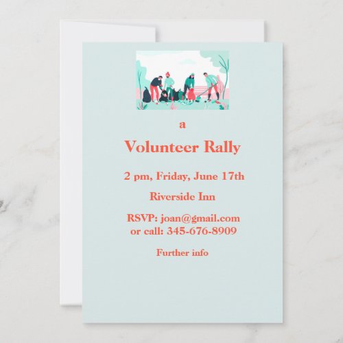 Volunteer Clean up Rally Luncheon Invite 