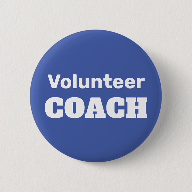 Volunteer Coach for Recreational or Youth Leagues Button (Front)