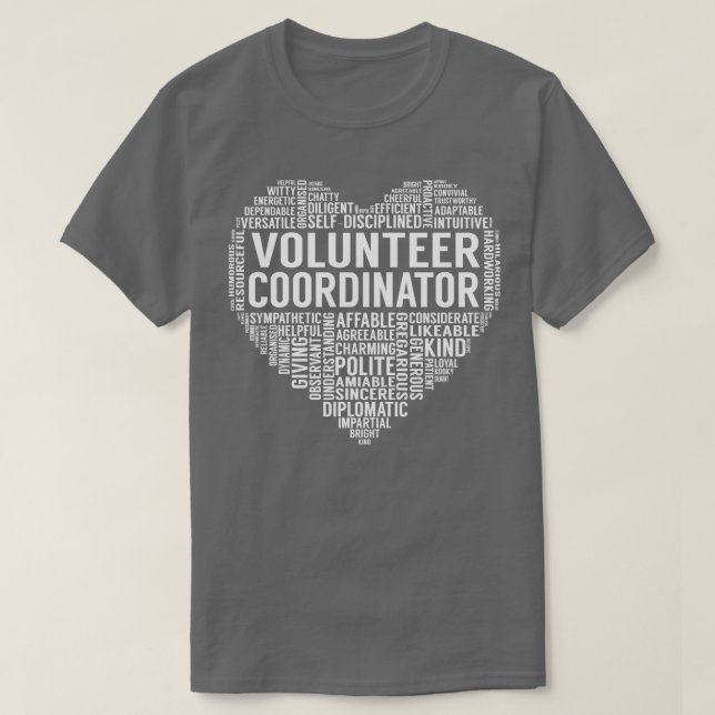 Volunteer Coordinator Heart T-Shirt (Design Front)