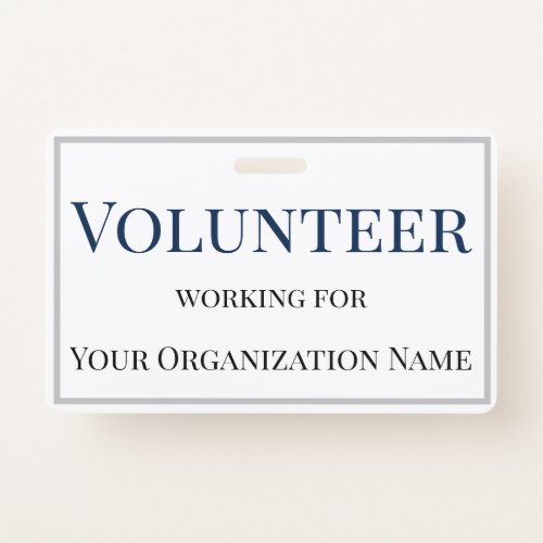 Volunteer Custom Name Badge Simple Text