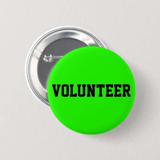 Volunteer Customized Bright Green Button (Front & Back)