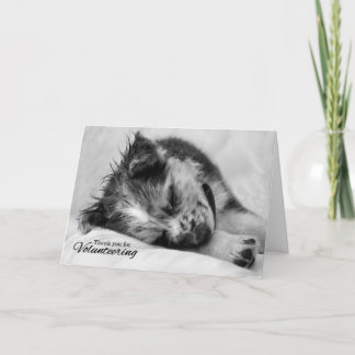 Volunteer Cute Puppy Sleeping Thank You Card