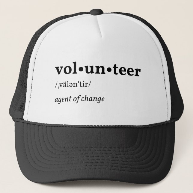 Volunteer Dictionary Description Trucker Hat (Front)