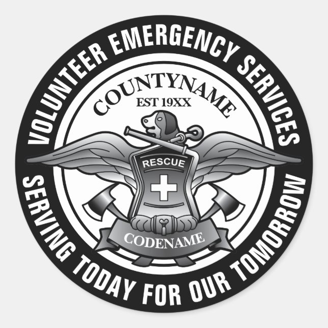 Volunteer Emergency Services Classic Round Sticker (Front)