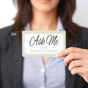 Volunteer Event Staff Name Badge