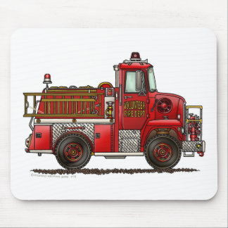 Volunteer Fire Truck Firefighter Mouse Pad