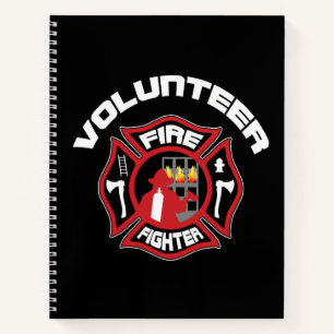 Volunteer Firefighter Badge Modern Notebook
