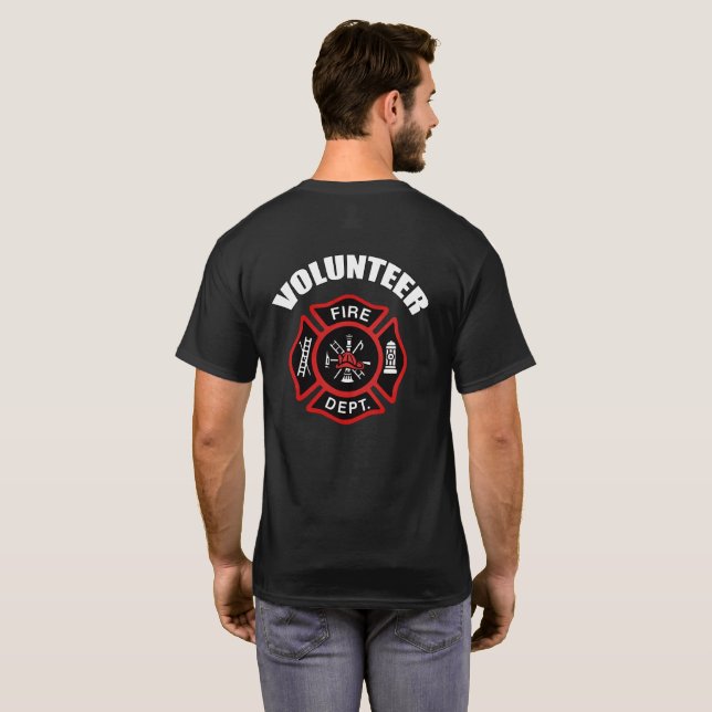 Volunteer Firefighter Badge T-Shirt (Back Full)