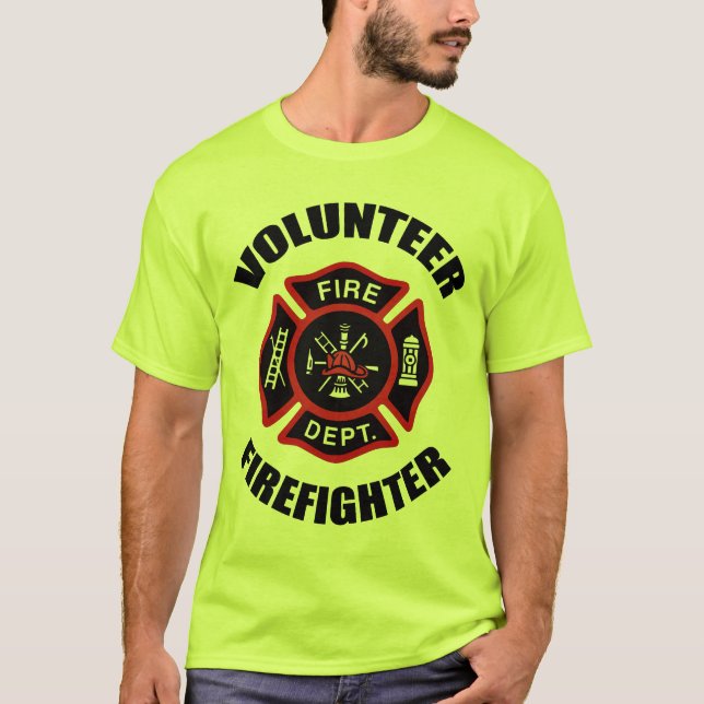 Volunteer Firefighter Badge T-Shirt (Front)